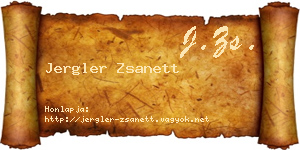 Jergler Zsanett névjegykártya